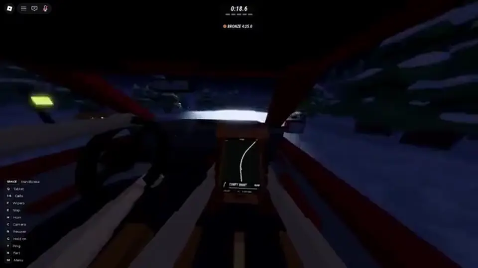 Rally With a Friend copilot view after a hard hit with the map still in the cabin